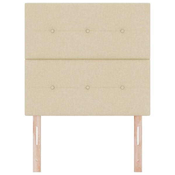 vidaXL Cabeceira com cabeceira Creme 90 cm Couro Sint&eacute;tico