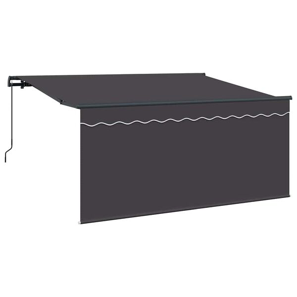 vidaXL Toldo Retr&aacute;til Riscas Manual Antracite 300 x 200 cm tecido