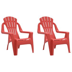 vidaXL Cadeiras de jardim infantis 2 pcs PP aspeto de madeira vermelho