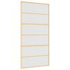 vidaXL Porta deslizante 102,5x205 cm vidro ESG fosco/alum&iacute;nio dourado