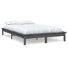 vidaXL Estrutura de cama 140x190 cm madeira de pinho maci&ccedil;a cinza