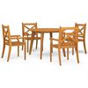 vidaXL 5 pcs conjunto de jantar para jardim madeira de ac&aacute;cia maci&ccedil;a