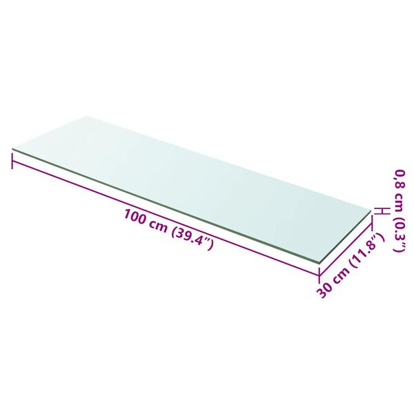 vidaXL Prateleiras 2 pcs 100x30 cm vidro transparente