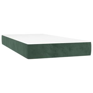 vidaXL Colch&atilde;o de molas ensacadas firmeza m&eacute;dia 120x190x20 cm veludo verde-escuro
