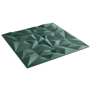 vidaXL Pain&eacute;is de parede 48 pcs Verde Ametista 50 x 50 cm Espuma XPS