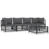vidaXL 5 pcs conjunto lounge de jardim com almofad&otilde;es a&ccedil;o antracite