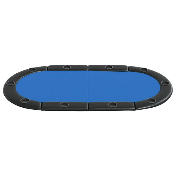 vidaXL Mesa tabuleiro póquer dobrável 10 jogadores 208x106x3 cm azul
