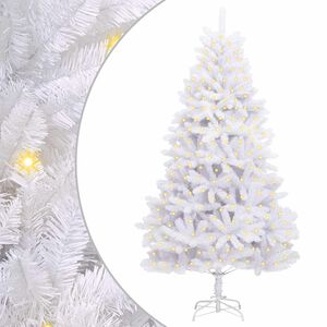 vidaXL &Aacute;rvore de Natal Artificial 300 LED PVC e A&ccedil;o Branco