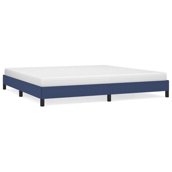 vidaXL Estrutura de cama sem colch&atilde;o 200x200 cm tecido azul