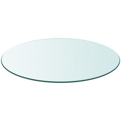 vidaXL Tampo de mesa em vidro temperado, redondo, 700 mm