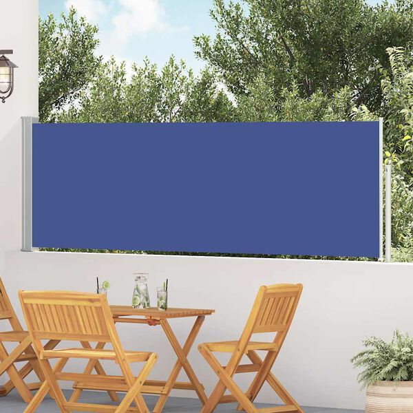 vidaXL Toldo lateral retr&aacute;til para p&aacute;tio 100x500 cm azul