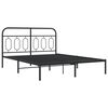 vidaXL Estrutura de cama com cabeceira 140x190 cm metal preto