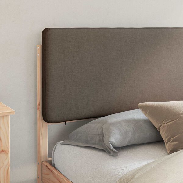 vidaXL Estrutura de Cama com Cabeceira Estofada Cinzento-acastanhado