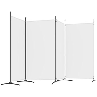 vidaXL Biombo com 4 painéis 346x180 cm tecido branco