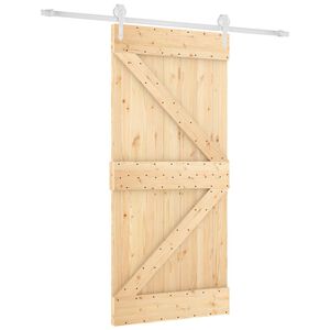 vidaXL Porta Deslizante 95 x 210 cm Natural e Branco