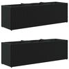 vidaXL Floreira de jardim com 3 vasos 2pcs 105x30x32 cm vime PE preto