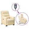 vidaXL Poltrona elevat&oacute;ria tecido cor creme