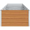 vidaXL Canteiro elevado de jardim 400x80x45cm aço galvanizado prateado