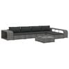 vidaXL 8 pcs conjunto lounge de jardim c/ almofad&otilde;es vime PE cinzento