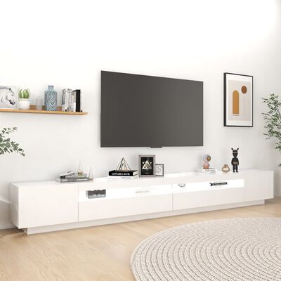 vidaXL Móvel de TV com luzes LED 300x35x40 cm branco