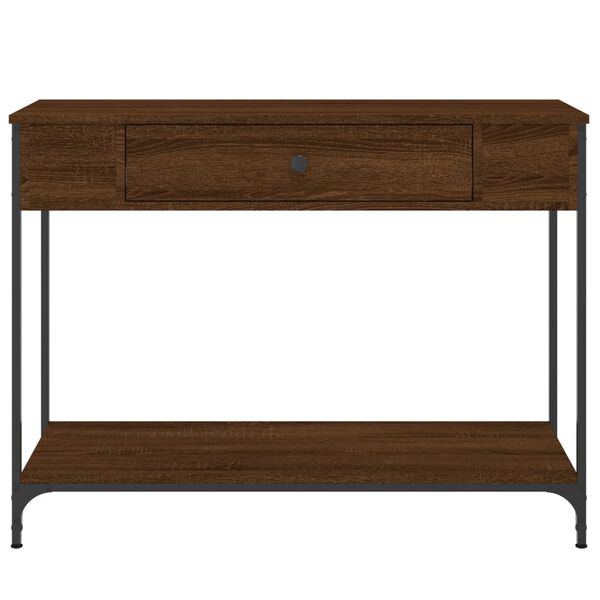 vidaXL Mesa consola 100x34,5x75 cm derivados madeira carvalho castanho