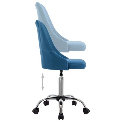 vidaXL Cadeiras de escritório com rodas 2 pcs tecido azul