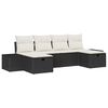 vidaXL Conjunto de Sof&aacute; de Jardim com almofada 6 pcs Preto vime PE