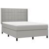 vidaXL Cama box spring c/ colch&atilde;o e LED 140x200 cm tecido cinza-claro