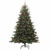 vidaXL &Aacute;rvore de Natal Artificial Verde 210 cm PVC, Metal e Pl&aacute;stico