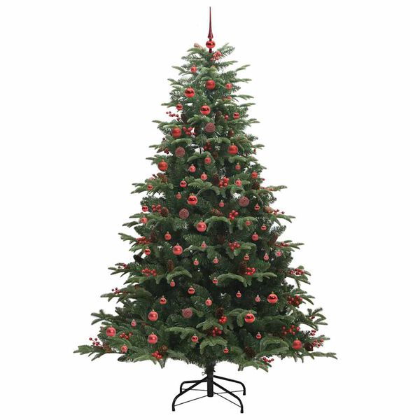 vidaXL &Aacute;rvore de Natal Artificial Verde 210 cm PVC, Metal e Pl&aacute;stico
