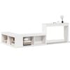 vidaXL Mesa cabeceira c/ secret&aacute;ria 232x112x75 cm pinho maci&ccedil;o branco