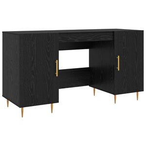 vidaXL Mesa Carvalho preto Derivados de madeira 140 x 50 x 75 cm