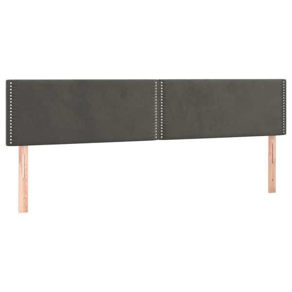 vidaXL Cabeceiras cinzento-escuro 180x5x78/88 cm veludo