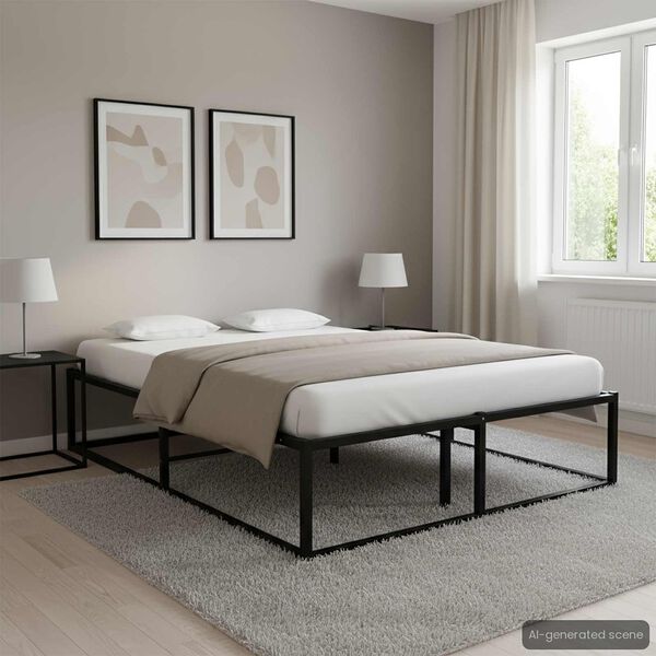 vidaXL Estrutura de cama 120x200 cm metal preto