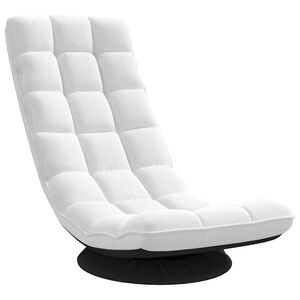 vidaXL Cadeira de piso girat&oacute;ria 70x51x79 cm tecido branco