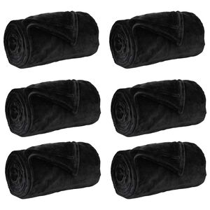 vidaXL Cobertores de Sof&aacute; 6 unid. Preto 130 x 150 cm 3.04 kg L&atilde;
