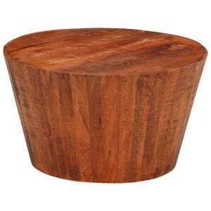 vidaXL Mesa de centro &Oslash; 52x30 madeira de mangueira &aacute;spera maci&ccedil;a