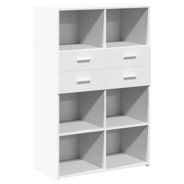 vidaXL Armário alto 80x42,5x124 cm derivados de madeira branco