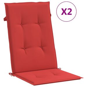 vidaXL Almofad&otilde;es para cadeiras altas de jardim 2 pcs tecido vermelho