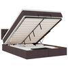 vidaXL Cama otomana com colch&atilde;o & LEDs 140x190 cm castanho escuro