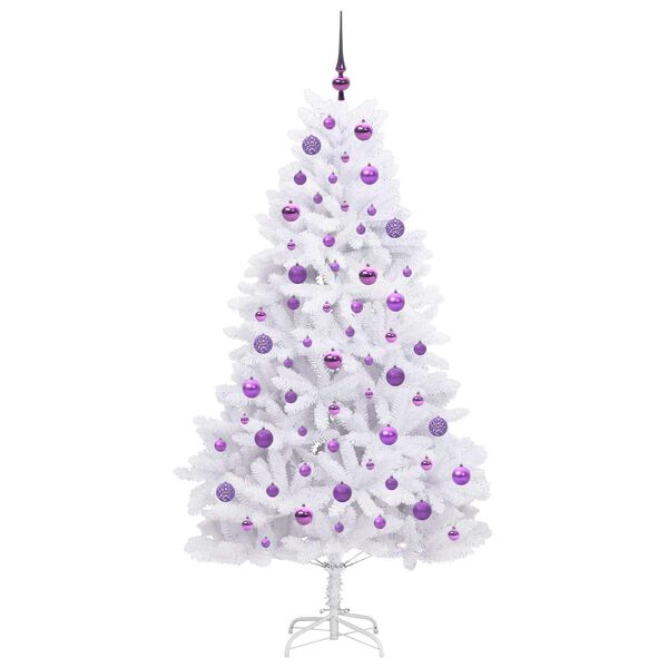 vidaXL &Aacute;rvore de Natal Articulada Artificial Branco 180 cm PVC e A&ccedil;o