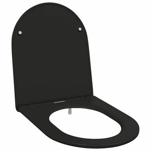 vidaXL Assento de Vaso Sanit&aacute;rio Preto 47 x 36 x 3,4 cm Duroplast