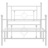 vidaXL Estrutura de cama com cabeceira e pés 100x190 cm metal branco