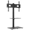 vidaXL Suporte de canto para TV 32-65 polegadas c/ 2 prateleiras preto