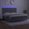 vidaXL Cama box spring c/ colch&atilde;o/LED 180x200 cm veludo cinzento-claro