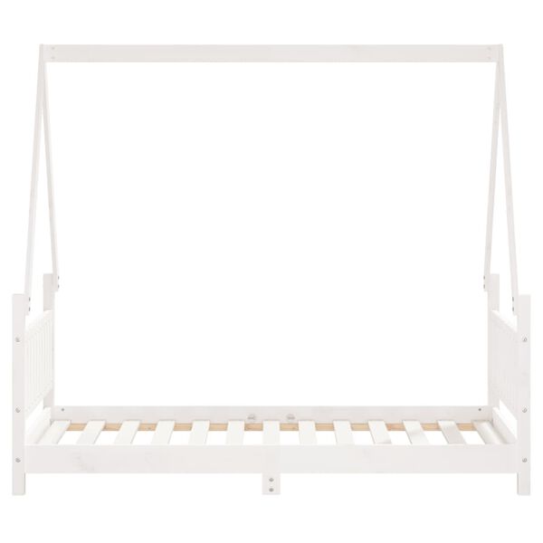 vidaXL Estrutura de cama infantil 80x160 cm pinho maci&ccedil;o branco