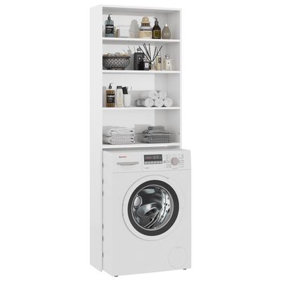 vidaXL Armário máquina lavar roupa 64x24x190 cm branco brilhante