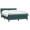 vidaXL Cama com molas/colch&atilde;o 160x220 cm veludo verde-escuro