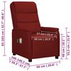 vidaXL Poltrona de massagens el&eacute;trica couro artificial vermelho tinto