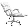 vidaXL Cadeira de escrit&oacute;rio reclin&aacute;vel couro artificial branco